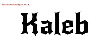 Kaleb Gothic Name Tattoo Designs