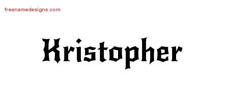 Kristopher Gothic Name Tattoo Designs
