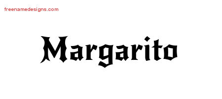 Margarito Gothic Name Tattoo Designs