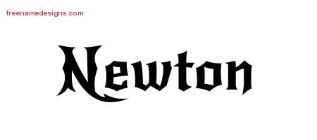 Newton Gothic Name Tattoo Designs