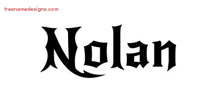 Nolan Gothic Name Tattoo Designs