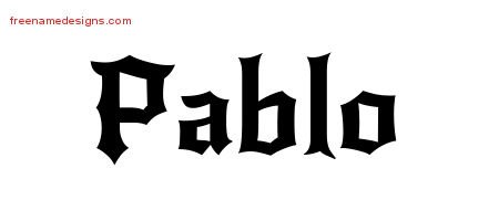 Pablo Gothic Name Tattoo Designs