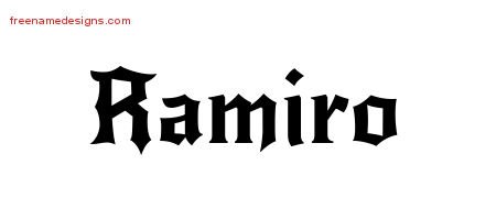 Ramiro Gothic Name Tattoo Designs