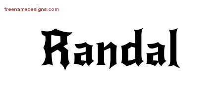 Randal Gothic Name Tattoo Designs