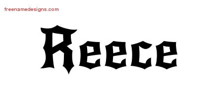 Reece Gothic Name Tattoo Designs
