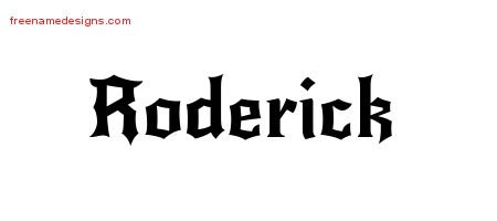 Roderick Gothic Name Tattoo Designs