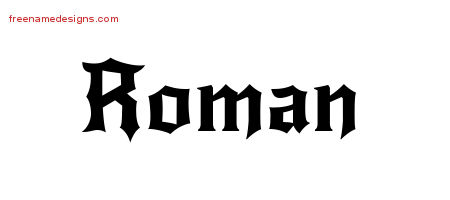 Roman Gothic Name Tattoo Designs