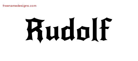 Rudolf Gothic Name Tattoo Designs