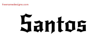 Santos Gothic Name Tattoo Designs