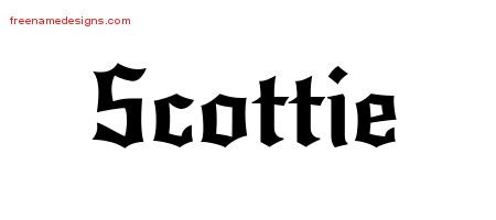 Scottie Gothic Name Tattoo Designs