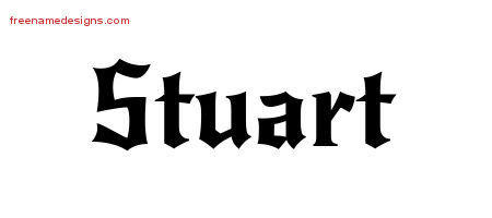 Stuart Gothic Name Tattoo Designs