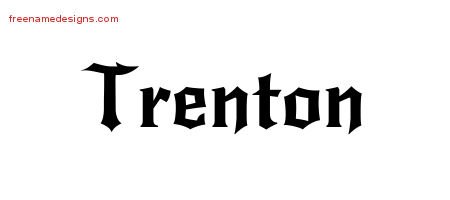 Trenton Gothic Name Tattoo Designs
