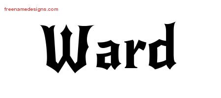 Ward Gothic Name Tattoo Designs