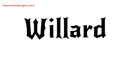 Willard Gothic Name Tattoo Designs