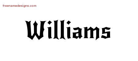 Williams Gothic Name Tattoo Designs