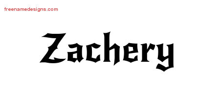Gothic Name Tattoo Designs Zachery Download Free - Free Name Designs