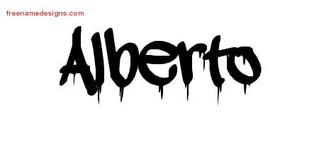 Alberto Graffiti Name Tattoo Designs