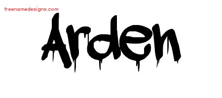 Arden Graffiti Name Tattoo Designs