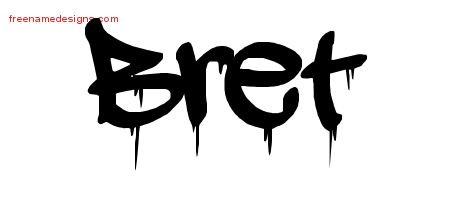 Bret Graffiti Name Tattoo Designs