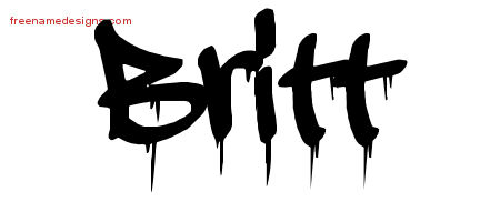 Britt Graffiti Name Tattoo Designs