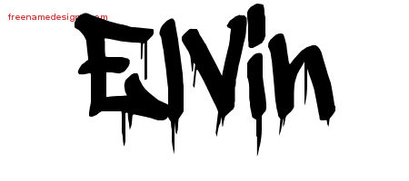 Elvin Graffiti Name Tattoo Designs