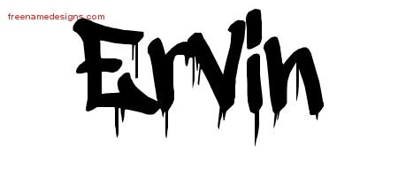 Ervin Graffiti Name Tattoo Designs