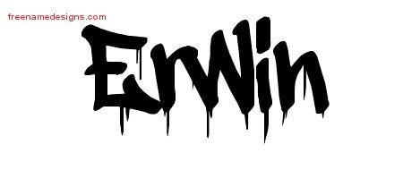 Erwin Graffiti Name Tattoo Designs