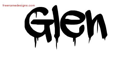 Glen Graffiti Name Tattoo Designs