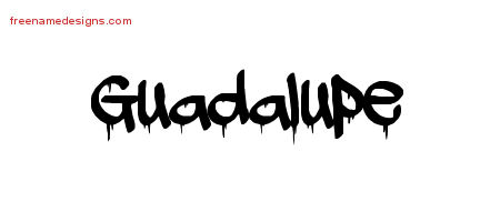 Guadalupe Graffiti Name Tattoo Designs