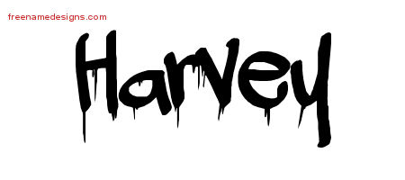 Harvey Graffiti Name Tattoo Designs