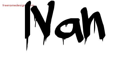 Ivan Graffiti Name Tattoo Designs