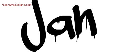 Jan Graffiti Name Tattoo Designs