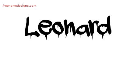 Leonard Graffiti Name Tattoo Designs