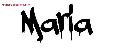 Maria Graffiti Name Tattoo Designs