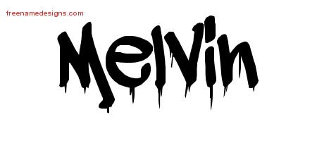 Melvin Graffiti Name Tattoo Designs