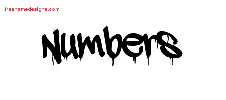 Numbers Graffiti Name Tattoo Designs