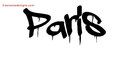 Paris Graffiti Name Tattoo Designs
