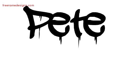 Pete Graffiti Name Tattoo Designs