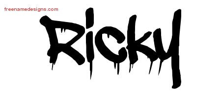 Ricky Graffiti Name Tattoo Designs