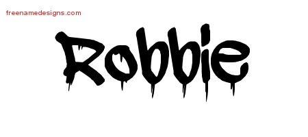 Robbie Graffiti Name Tattoo Designs