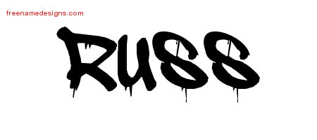 Russ Graffiti Name Tattoo Designs