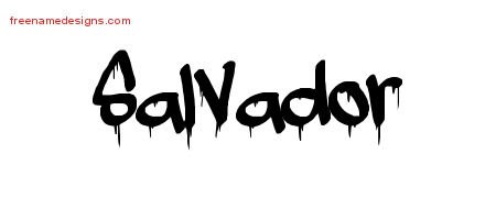 Salvador Graffiti Name Tattoo Designs