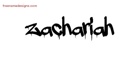Zachariah Graffiti Name Tattoo Designs
