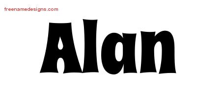 Alan Groovy Name Tattoo Designs