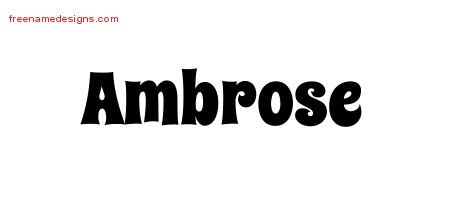 Ambrose Groovy Name Tattoo Designs