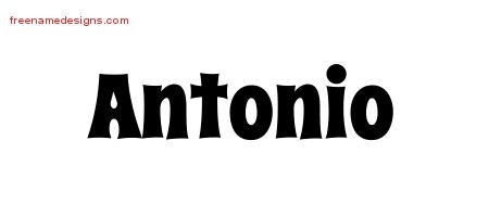 Antonio Groovy Name Tattoo Designs