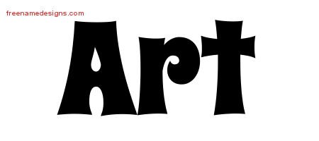 Art Groovy Name Tattoo Designs
