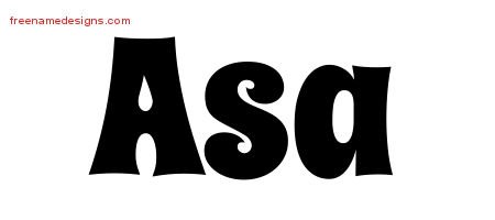 Asa Groovy Name Tattoo Designs