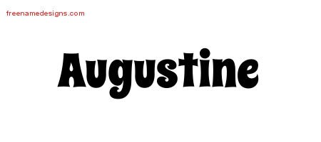 Augustine Groovy Name Tattoo Designs