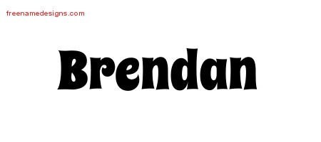 Brendan Groovy Name Tattoo Designs
